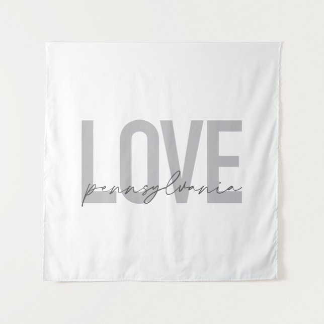 Cool, simple, modern design Love Pennsylvania Tapestry (Front)