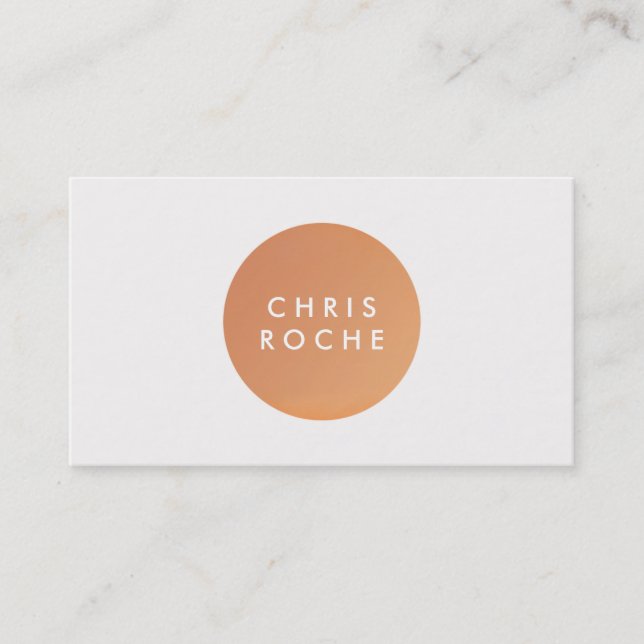 Cool Simple Modern Designer Copper Circle Business Card (Front)