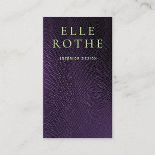 Cool Simple  Purple  Lizard Skin Designer Business Card