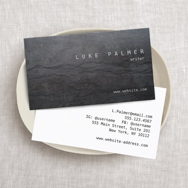 Cool Simple Rustic Black Abstract Business Card (Creator Uploaded)