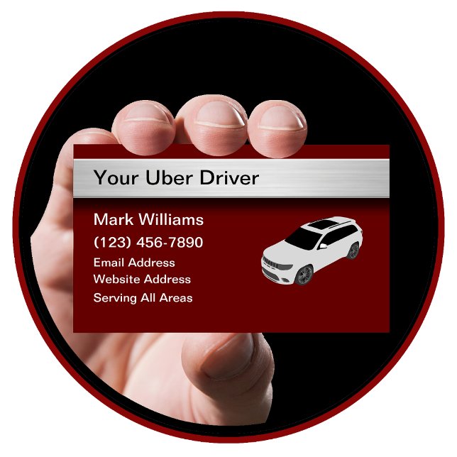 Cool Simple Uber Driver Ride Hailing Business Card (Creator Uploaded)