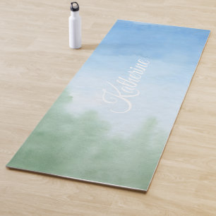 Cool Simple Watercolor Modern Script Yoga Mat