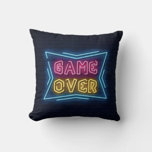 Cool Simulated Neon GAME OVER sign Cushion