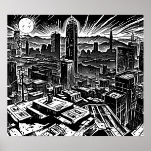 Cool Sin City Ink Noir Poster – Retro Comic Vibe