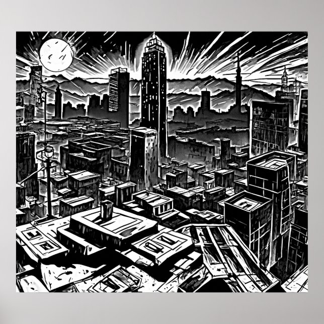 Cool Sin City Ink Noir Poster – Retro Comic Vibe (Front)