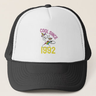 Cool Since 1992 Dabbing Unicorn Cat 30th Birthday Trucker Hat
