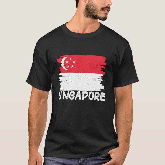 Cool Singapore Flag  1 T-Shirt (Front)