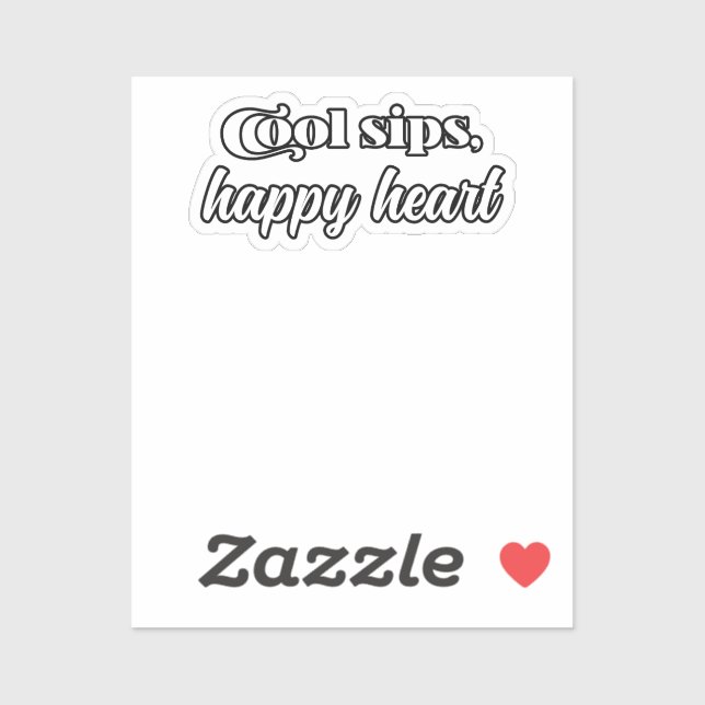 Cool Sips Happy Heart Iced Coffee Fan Art	 (Sheet)
