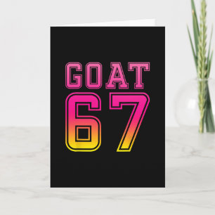 Cool Six Seven 6 7 Ice-cream Goat 67 Meme Rizz Fun Card