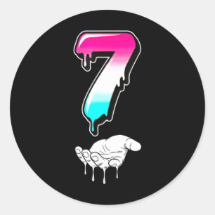 Cool Six Seven 6 7 Meme Gen Alpha Slang Costume Ma Classic Round Sticker