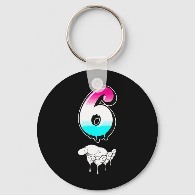 Cool Six Seven 6 7 Meme Gen Alpha Slang Costume Ma Key Ring (Front)