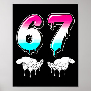 Cool Six Seven 6 7 Meme Gen Alpha Slang Costume Ma Poster