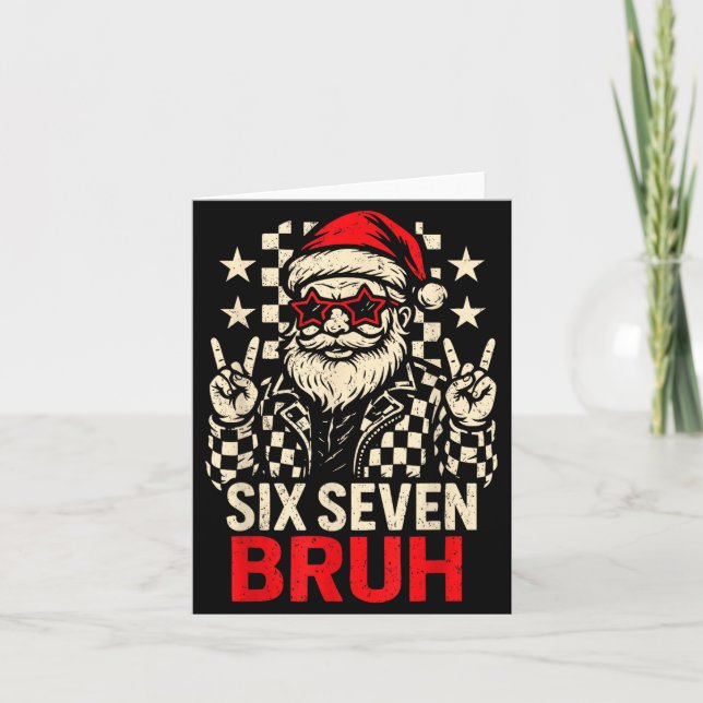 Cool Six Seven Bruh Santa Kids Christmas Party 67  Card (Front)