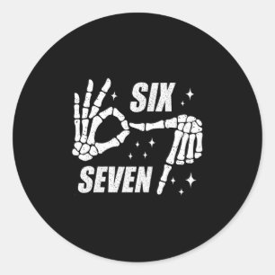 Cool Six Seven Number Gen Alpha Slang 6 7 Trending Classic Round Sticker