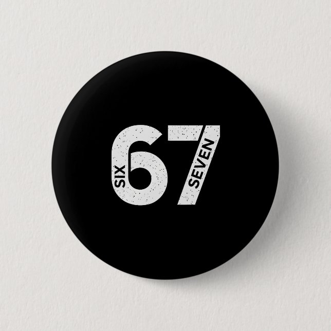 Cool Six Seven Number Gen Alpha Slang 6 7 Trending Cm Round Badge (Front)