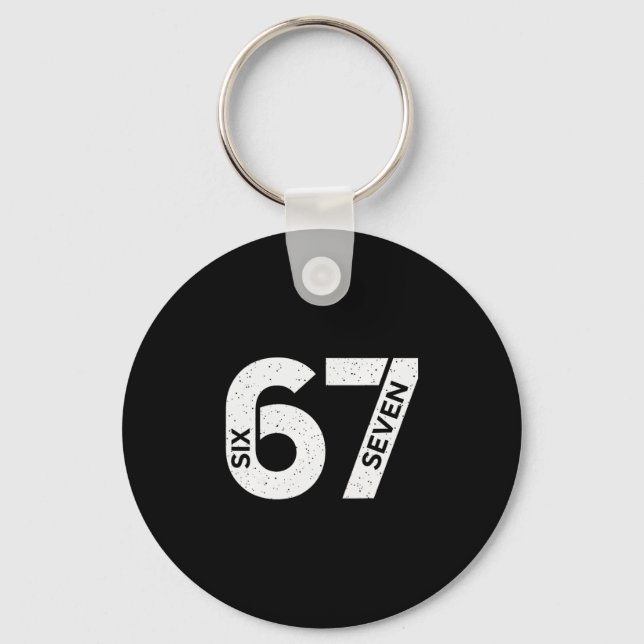 Cool Six Seven Number Gen Alpha Slang 6 7 Trending Key Ring (Front)