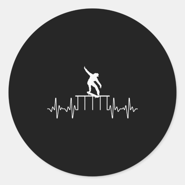 Cool Skateboard Art For Men Women Skateboarding Sk Classic Round Sticker (Front)