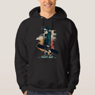 Cool Skateboard Boy Hoodie