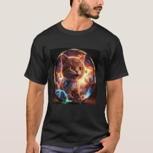 Cool Skateboard Cats in Galaxies with Firestorm Ex T-Shirt