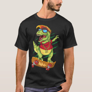 Cool Skateboarding Dinosaur Skater Dabbing T Rex S T-Shirt