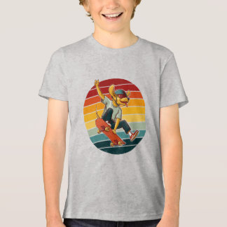 Cool Skateboarding Dog Illustration Tri-Blend Shirt