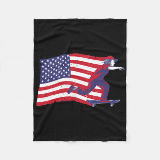 Cool Skateboarding For Men Women Skateboard Americ Fleece Blanket