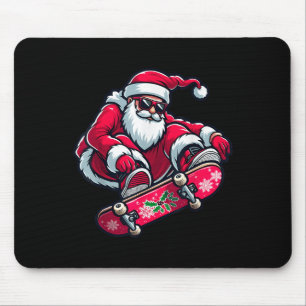 Cool Skateboarding Santa Claus Christmas Pajama Ki Mouse Mat