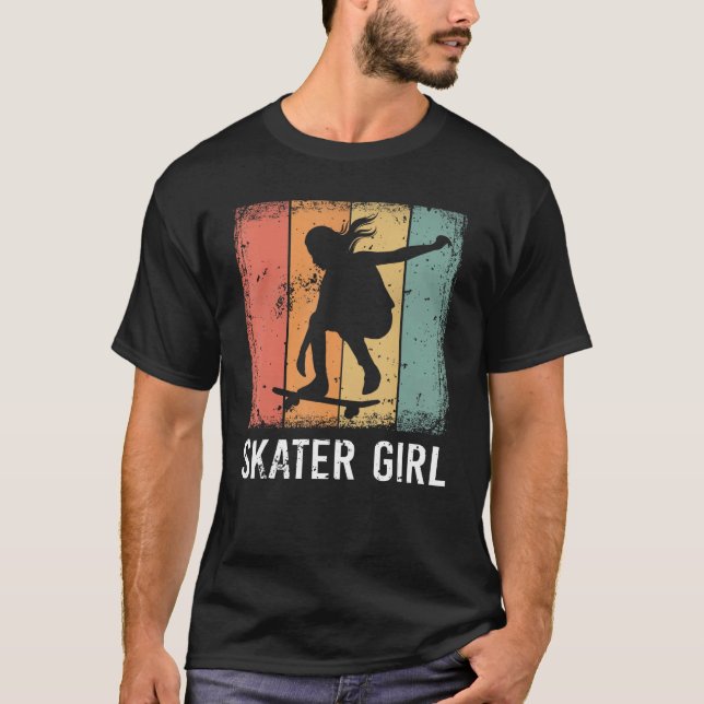 Cool Skater Art Women Girls Skateboarding Skateboa T-Shirt (Front)