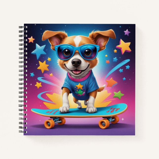 Cool Skater Dog Notebook (Front)