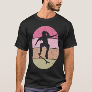 Cool Skater Girl Vintage Retro Skateboarding Skate T-Shirt