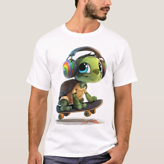 Cool Skater Turtle T-Shirt (Front)