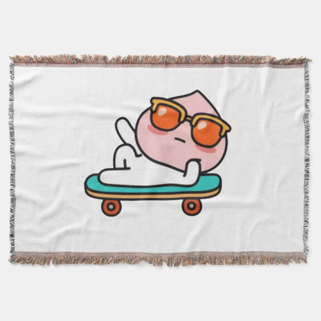 Cool skaterboard moment throw blanket (Front)