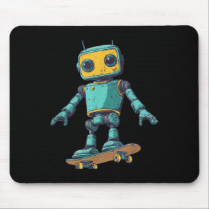 Cool Skating Robot With Skateboard Costume Mouse Mat