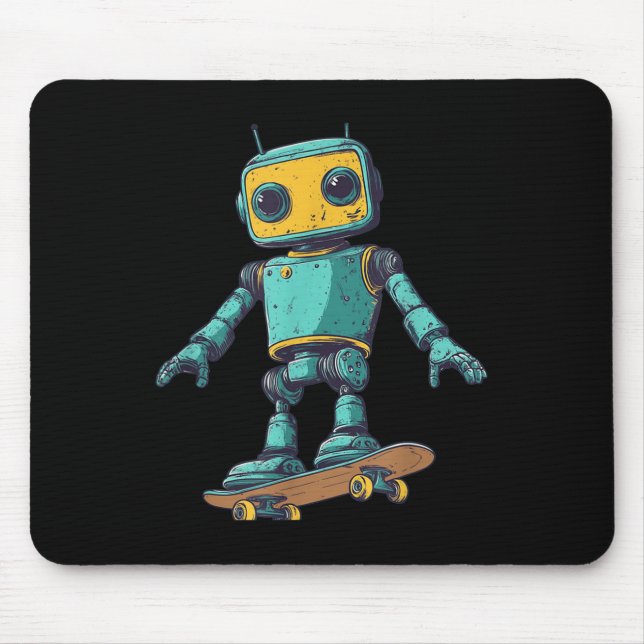 Cool Skating Robot With Skateboard Costume  Mouse Mat (Front)