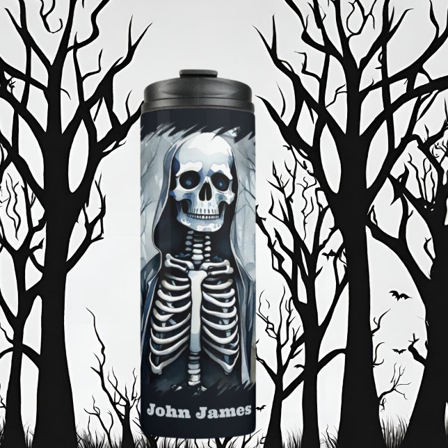 Cool skeleton add name  thermal tumbler (Creator Uploaded)
