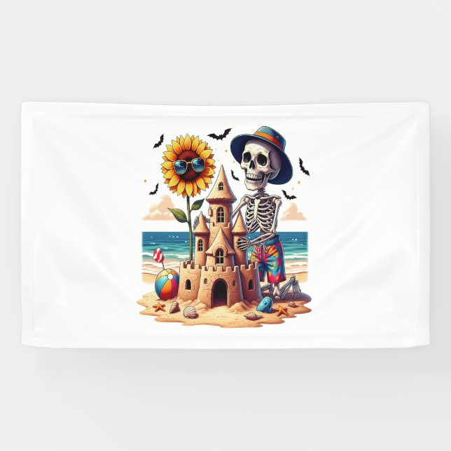 Cool Skeleton at the Beach Banner (Horizontal)