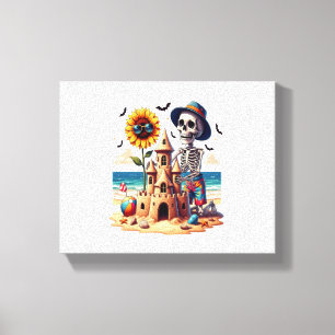 Cool Skeleton at the Beach Canvas Print