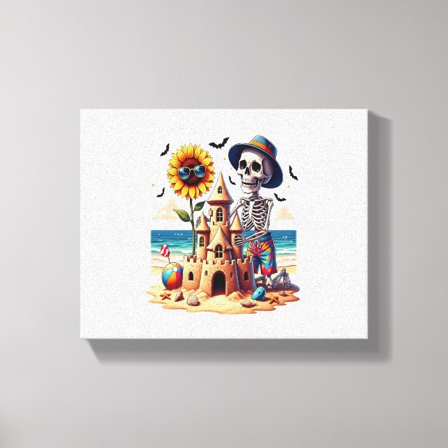 Cool Skeleton at the Beach Canvas Print (Front)