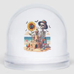 Cool Skeleton at the Beach Snowglobe<br><div class="desc">Cool Skeleton at the Beach</div>