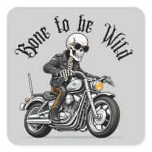 Cool Skeleton Bone to be Wild Riding a Motorcycle 