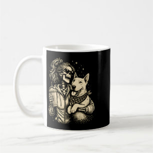 Cool Skeleton Girl With Dog - Gothic Pet Lover Coffee Mug