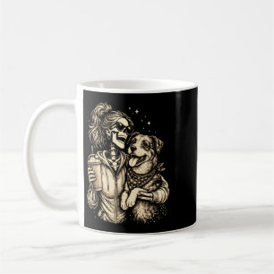 Cool Skeleton Girl With Dog - Gothic Pet Lover Coffee Mug