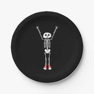 Cool Skeleton Halloween Design Paper Plate