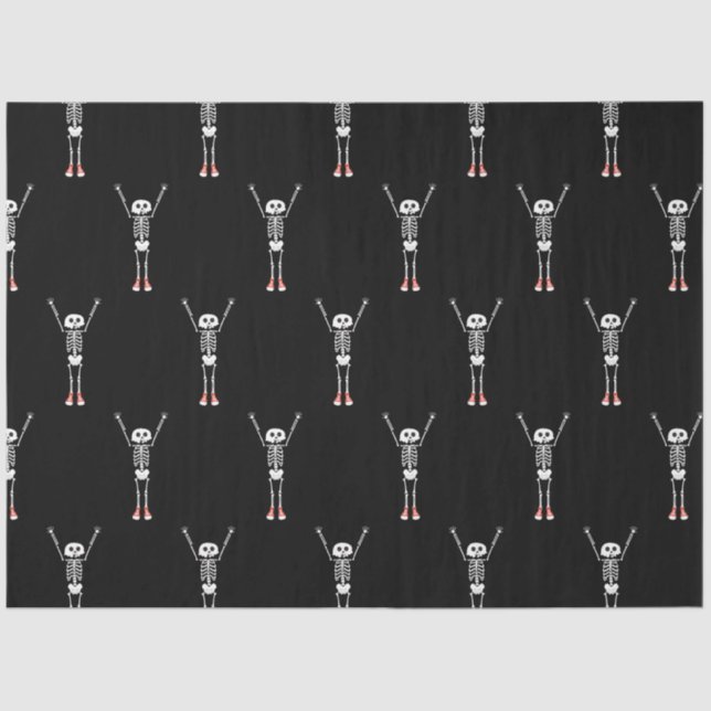 Cool Skeleton Halloween Pattern Tissue Paper (Front)