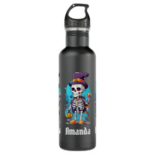Cool Skeleton in a Top Hat Halloween 710 Ml Water Bottle