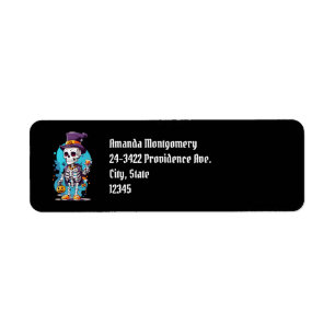 Cool Skeleton in a Top Hat Halloween Black