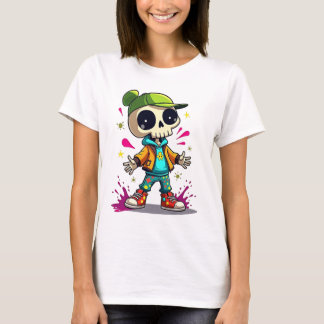 Cool Skeleton Kid – Colour Splash Streetwea T-Shirt