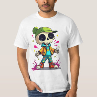 Cool Skeleton Kid – Colour Splash Streetwear  T-Shirt