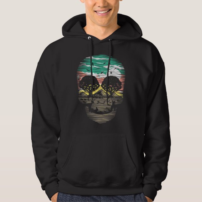 Cool Skeleton of plant nature  Landscape of trees  Hoodie (Front)