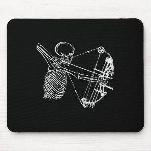 Cool Skeleton With Bow Skull Archery Hunting Gift Mouse Mat